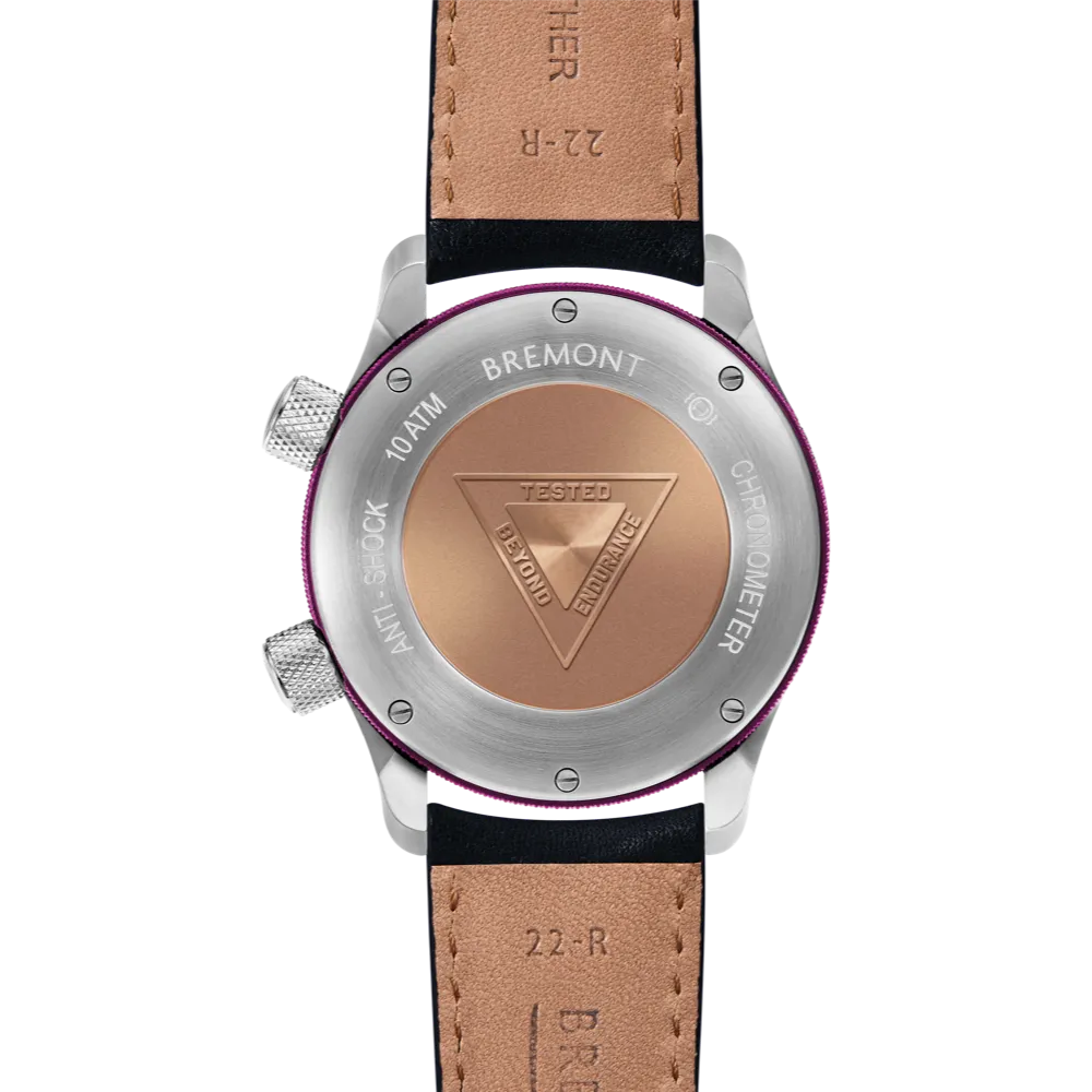 MBII Custom Stainless Steel, Blue Dial with Purple Barrel & Closed Case Back