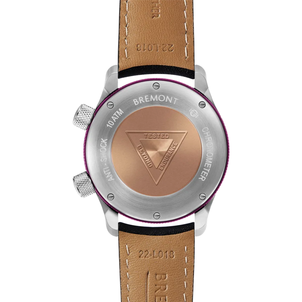MBII Custom Stainless Steel, Blue Dial with Purple Barrel & Closed Case Back