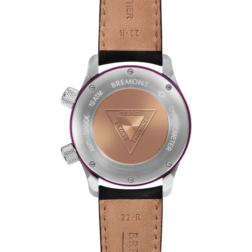MBII Custom Stainless Steel, Blue Dial with Purple Barrel & Closed Case Back
