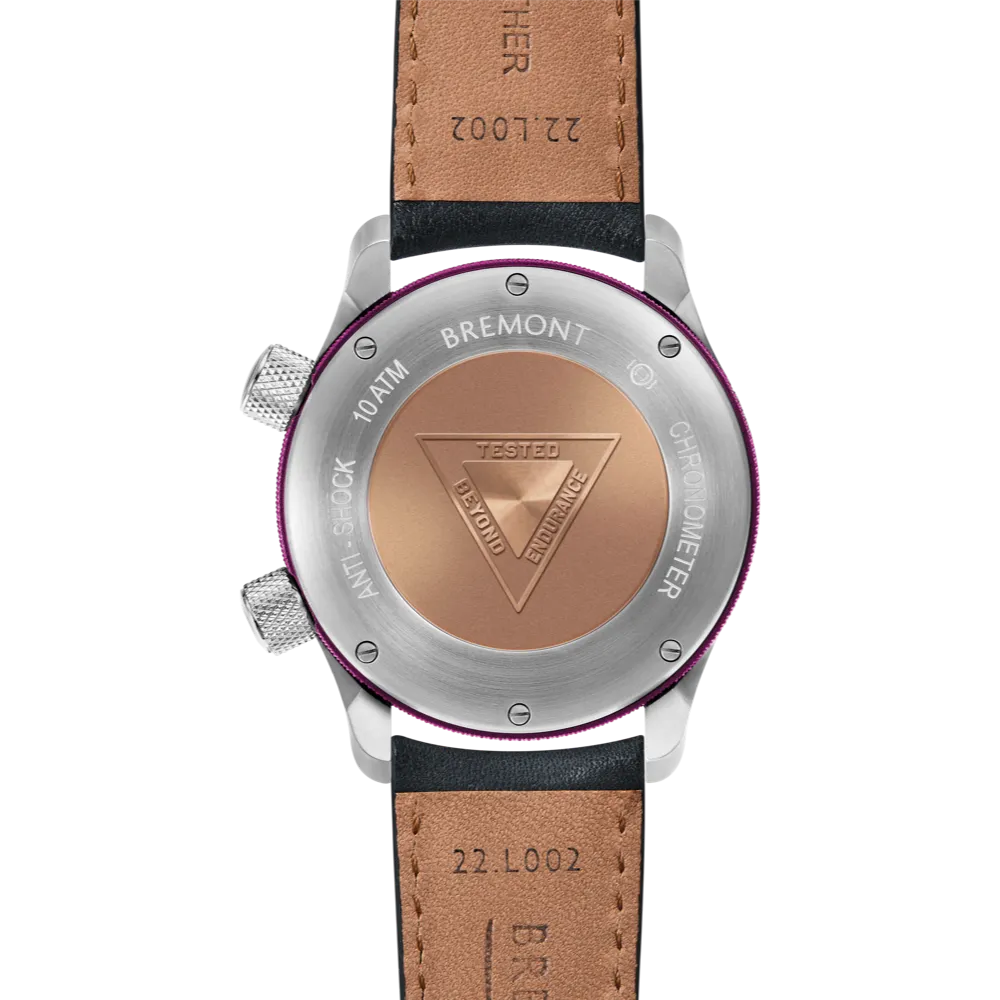 MBII Custom Stainless Steel, Blue Dial with Purple Barrel & Closed Case Back