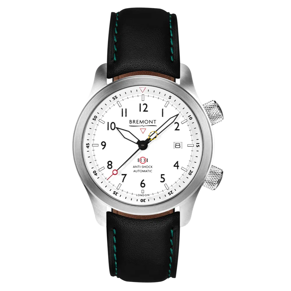 MBII Custom Stainless Steel, White Dial with Green Barrel & Open Case Back