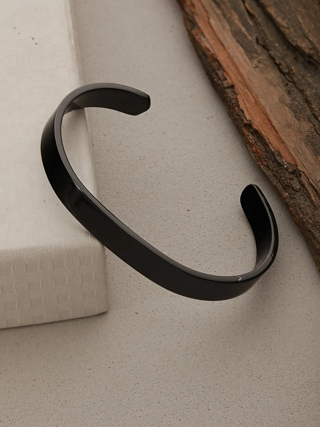 Men Black-Toned Cuff Bracelet