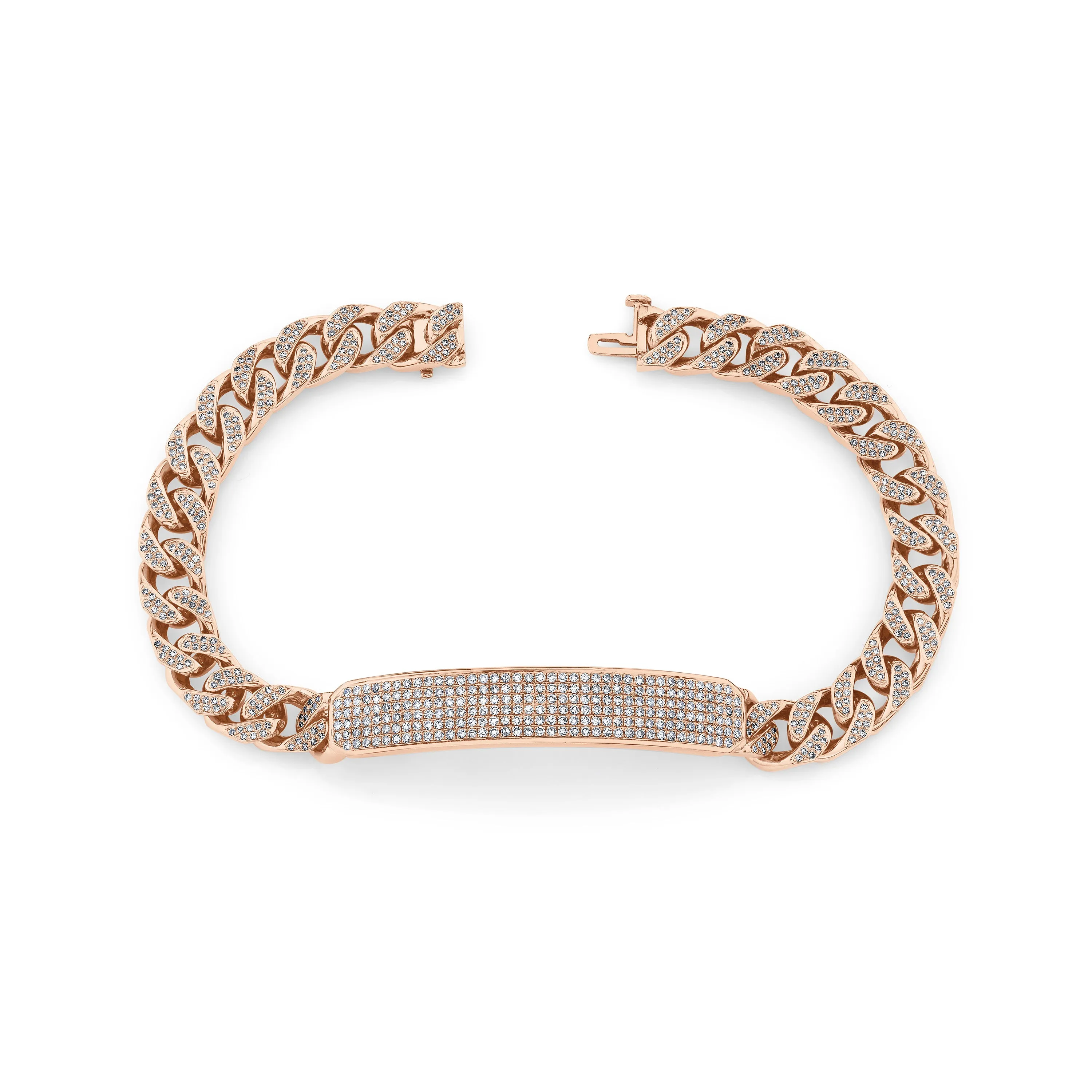 MEN'S DIAMOND PAVE VIGNETTE ID BRACELET