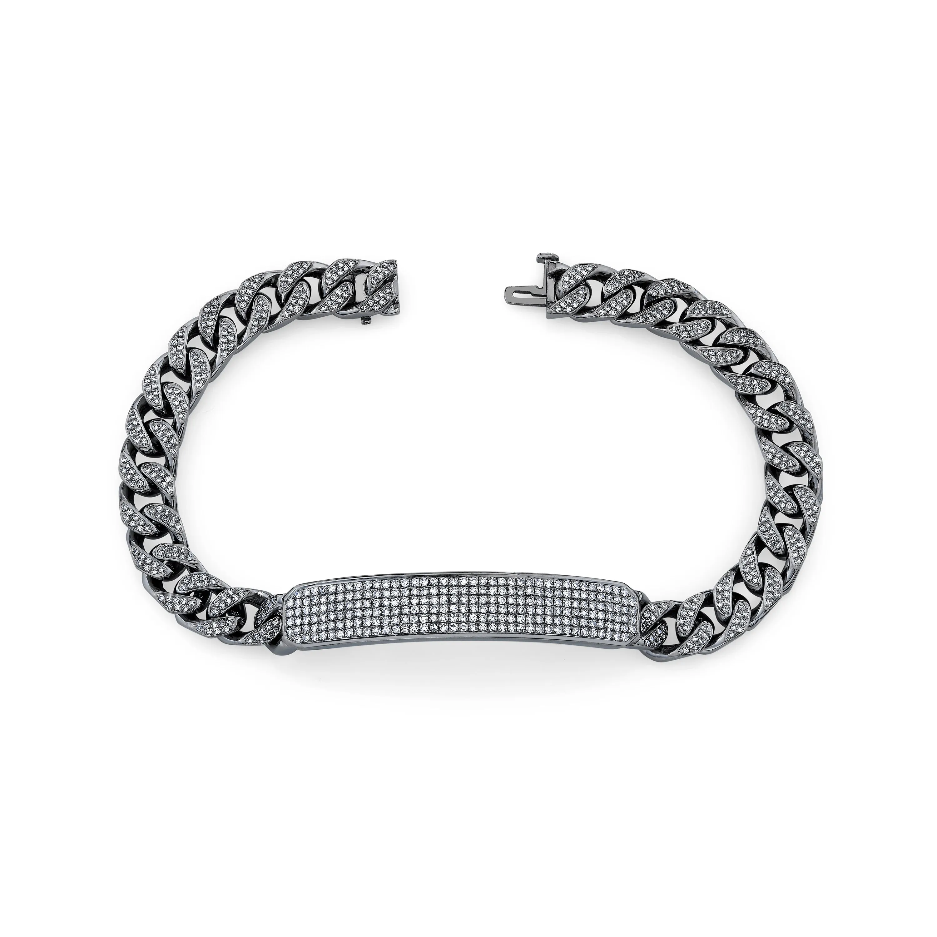 MEN'S DIAMOND PAVE VIGNETTE ID BRACELET
