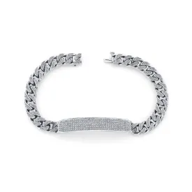 MEN'S DIAMOND PAVE VIGNETTE ID BRACELET