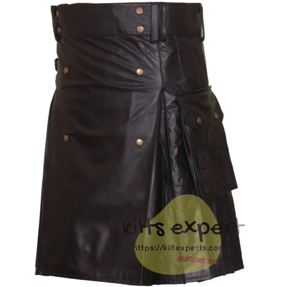 Men's Leather Fashionable Kilt