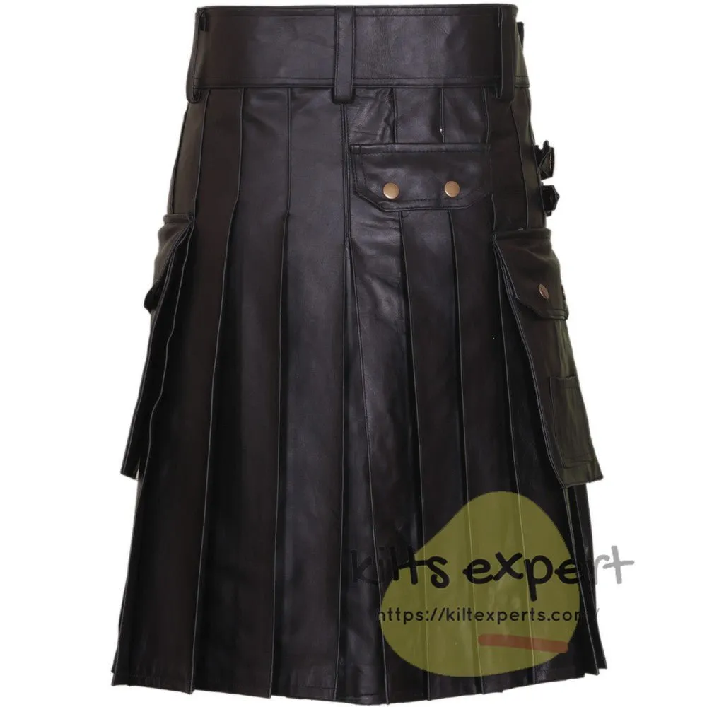 Men's Leather Fashionable Kilt