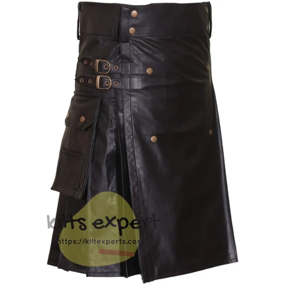 Men's Leather Fashionable Kilt