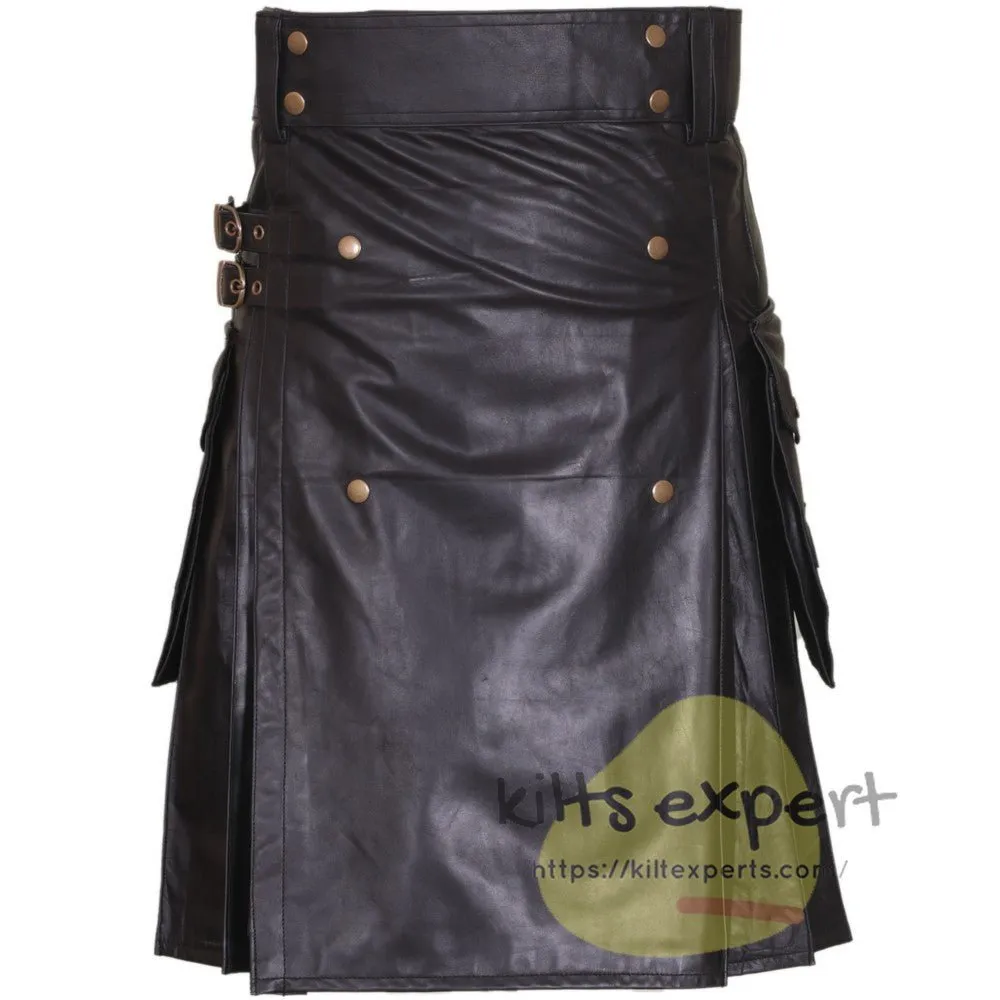 Men's Leather Fashionable Kilt