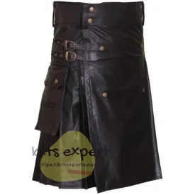 Men's Leather Fashionable Kilt