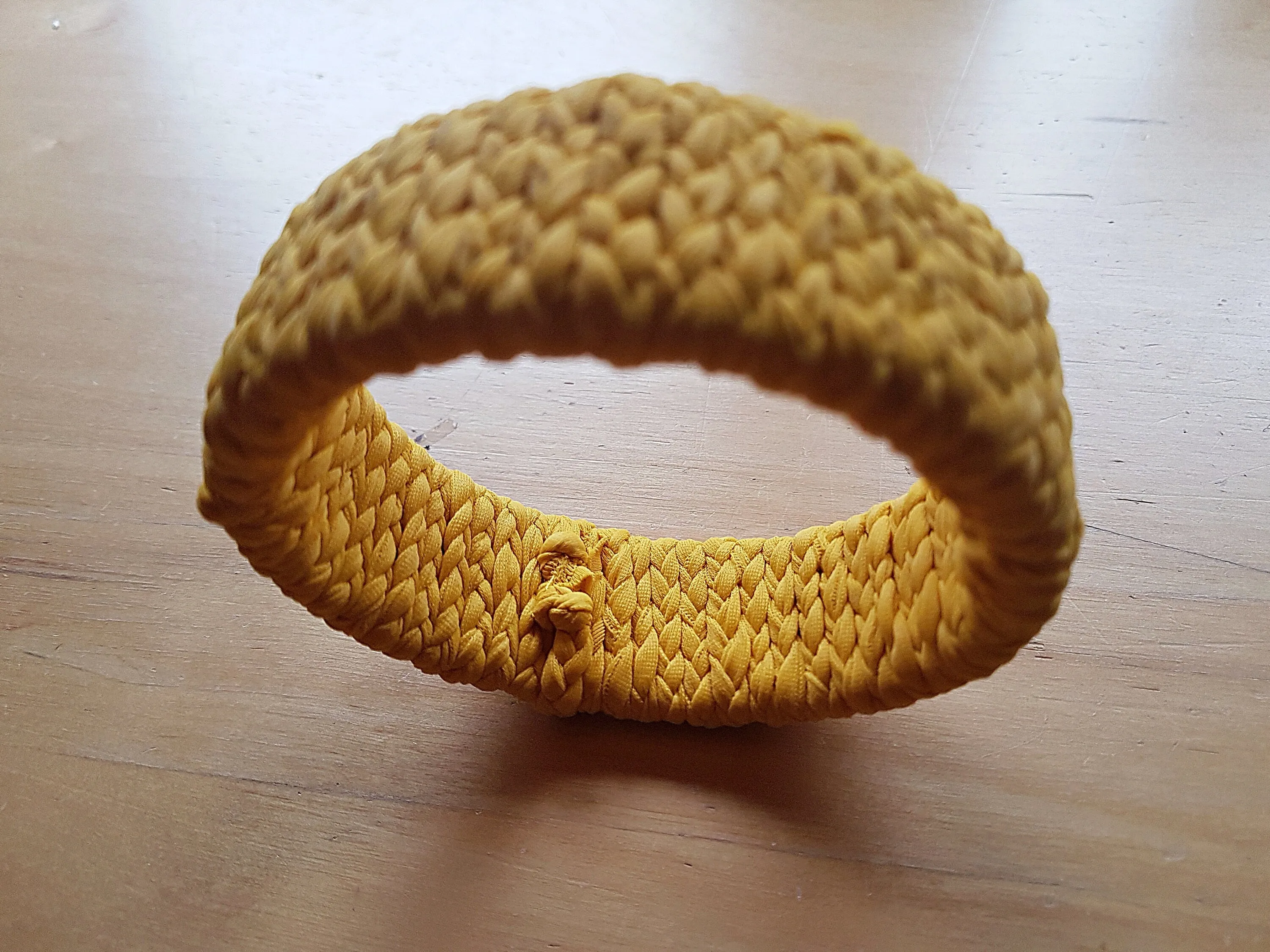 Mustard Yellow Braided Chunky Bangle