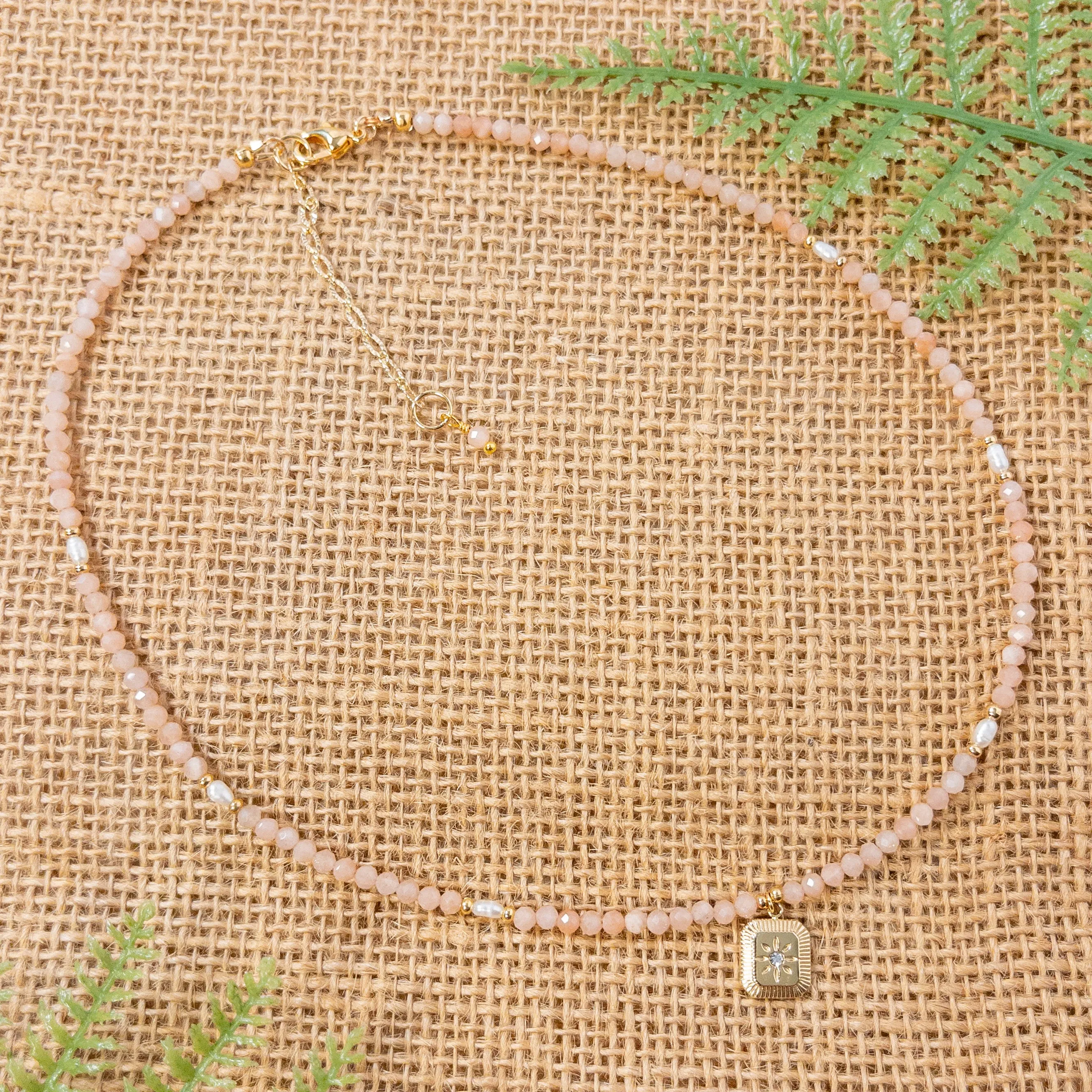 Peach Moonstone Handcrafted Necklace
