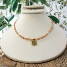 Peach Moonstone Handcrafted Necklace