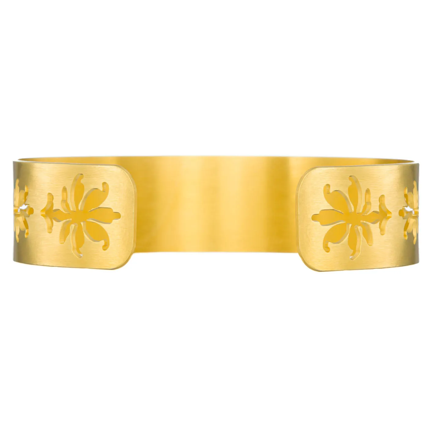 Pelargonium triplet - bracelet - mat gold plated