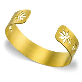 Pelargonium triplet - bracelet - mat gold plated