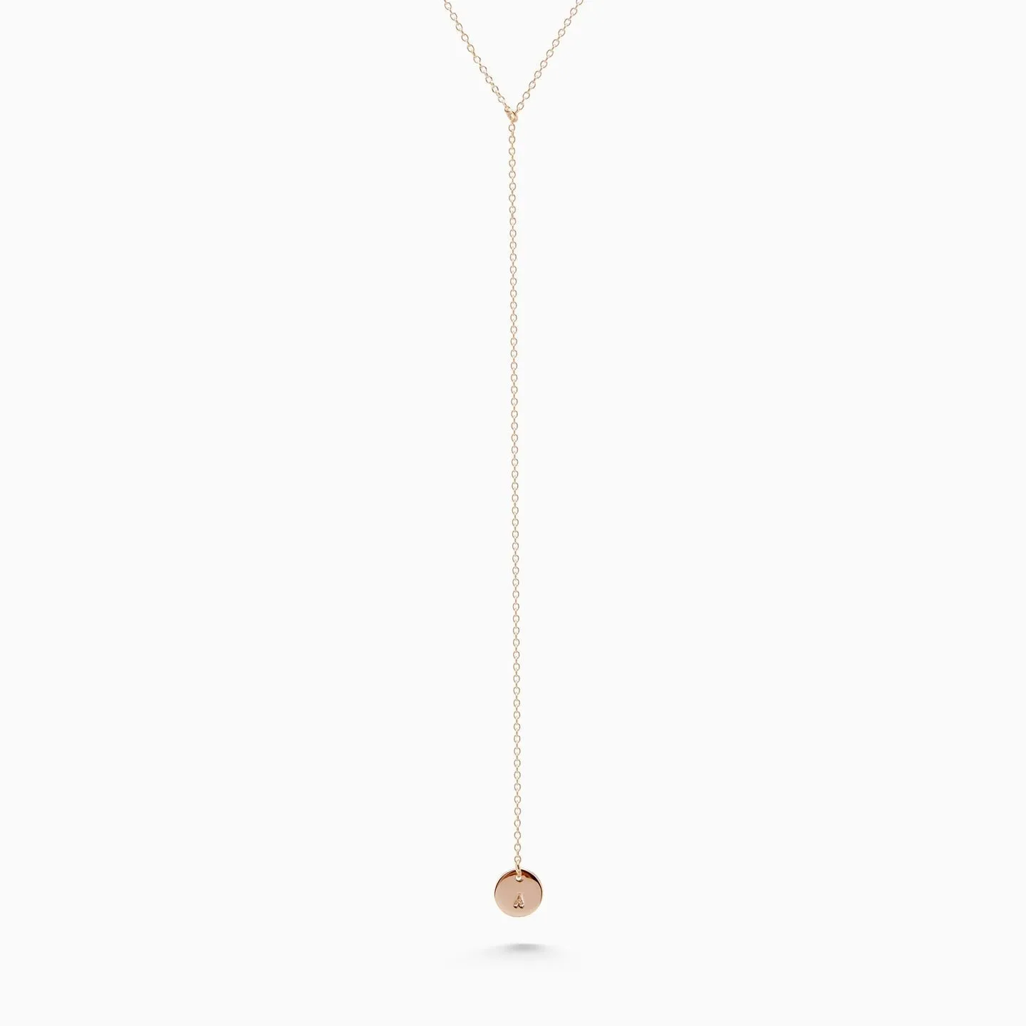 Personalised Drop Necklace | Solid Rose Gold