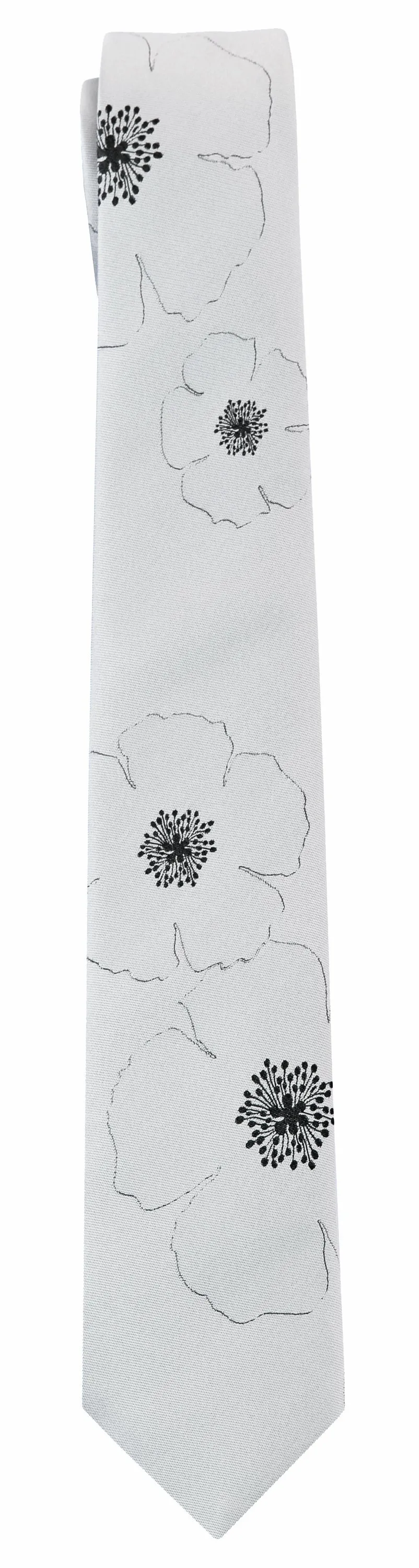 Poppies Tie in Silver