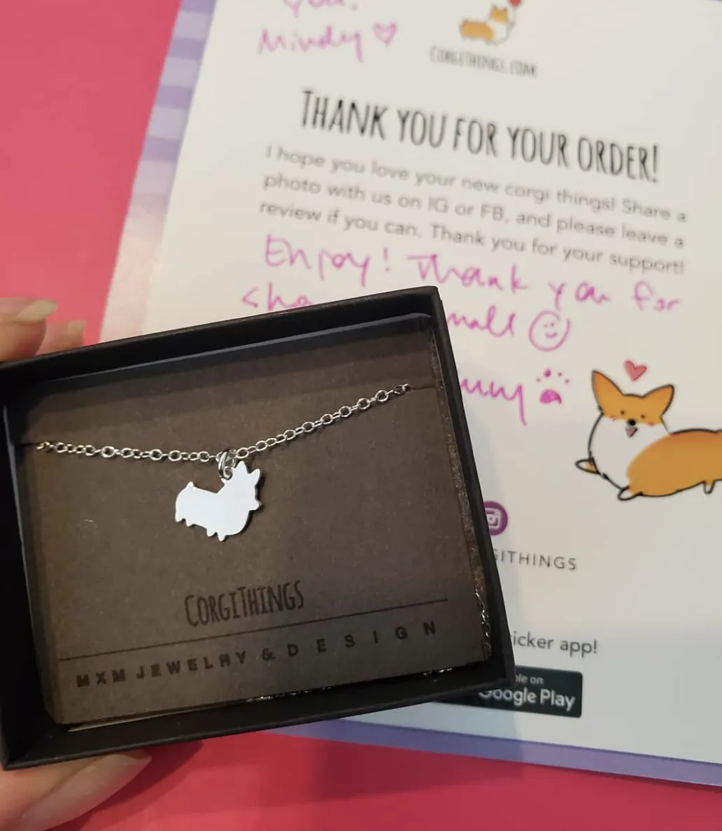 PREORDER: Corgi Things Necklace | Sterling Silver