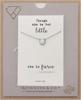 QUINNLYN & CO. Round Created Opal Necklace, Gift Giving Ready with Inspirational Quote on Greeting Card, Adjustable 16" to 18" - Handcrafted