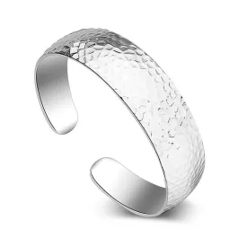Sterling Silver Bangle Bracelets for Women, Handmade Bracelet for Women, Silver Cuff Bracelets for Women, Birthday Gifts, Mom Gifts (Silver cuff-5)