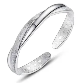 Sterling Silver Cuff Bracelets for Women, Handmade Bracelet for Women, Silver Bangle Bracelets for Women, Mom Gifts, Birthday Gifts for Women (Silver cuff-3)