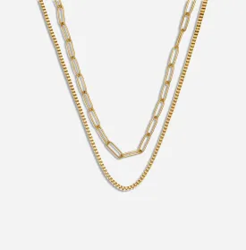 Tatum Layered Paperclip Necklace
