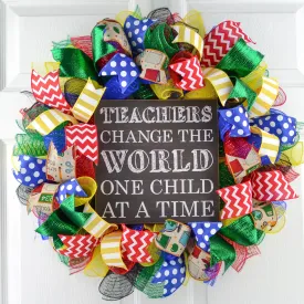 Teacher Wreath, Classroom Gift, Back to School Present