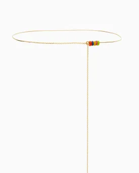 Threaded Resin Weave Necklace | Solid Gold
