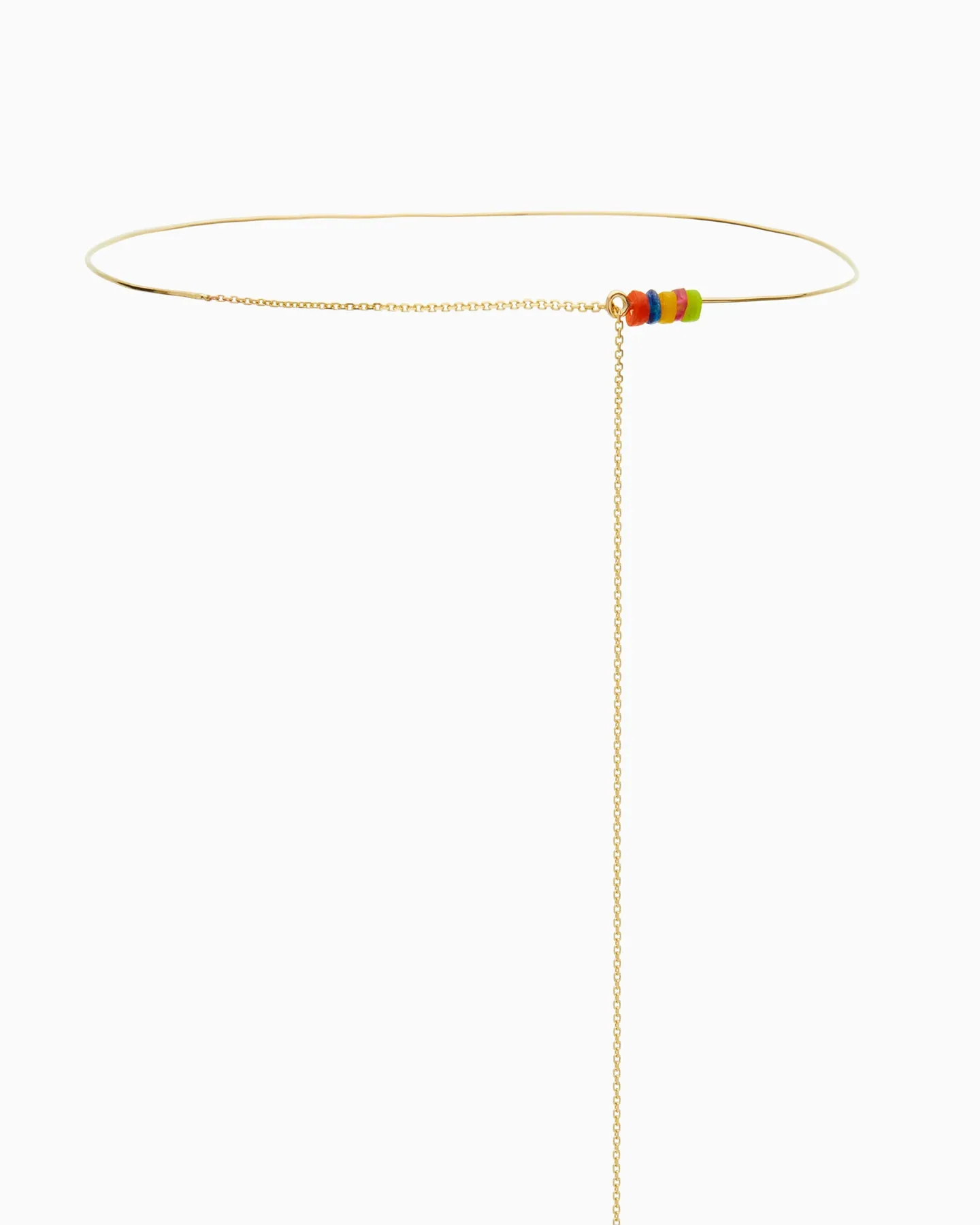 Threaded Resin Weave Necklace | Solid Gold