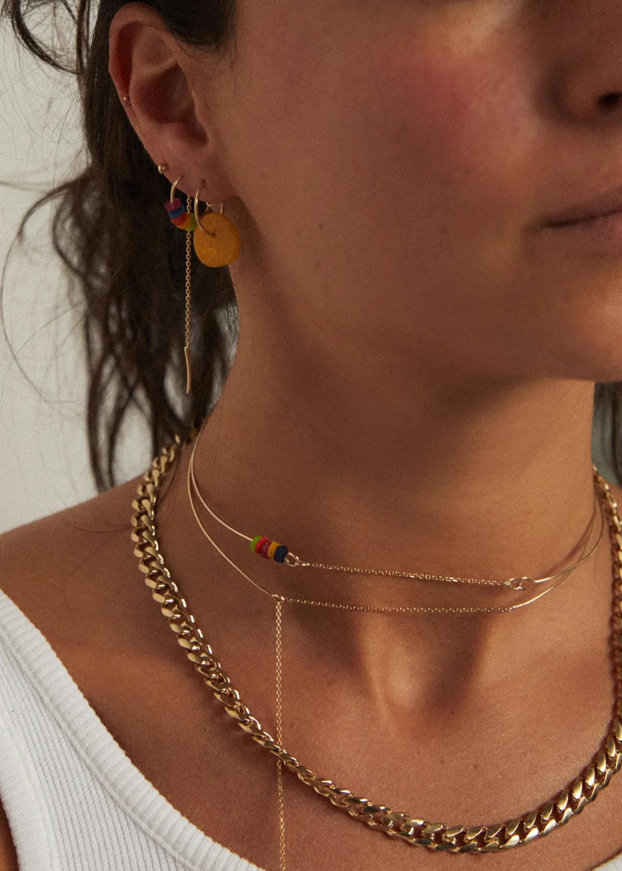 Threaded Resin Weave Necklace | Solid Gold