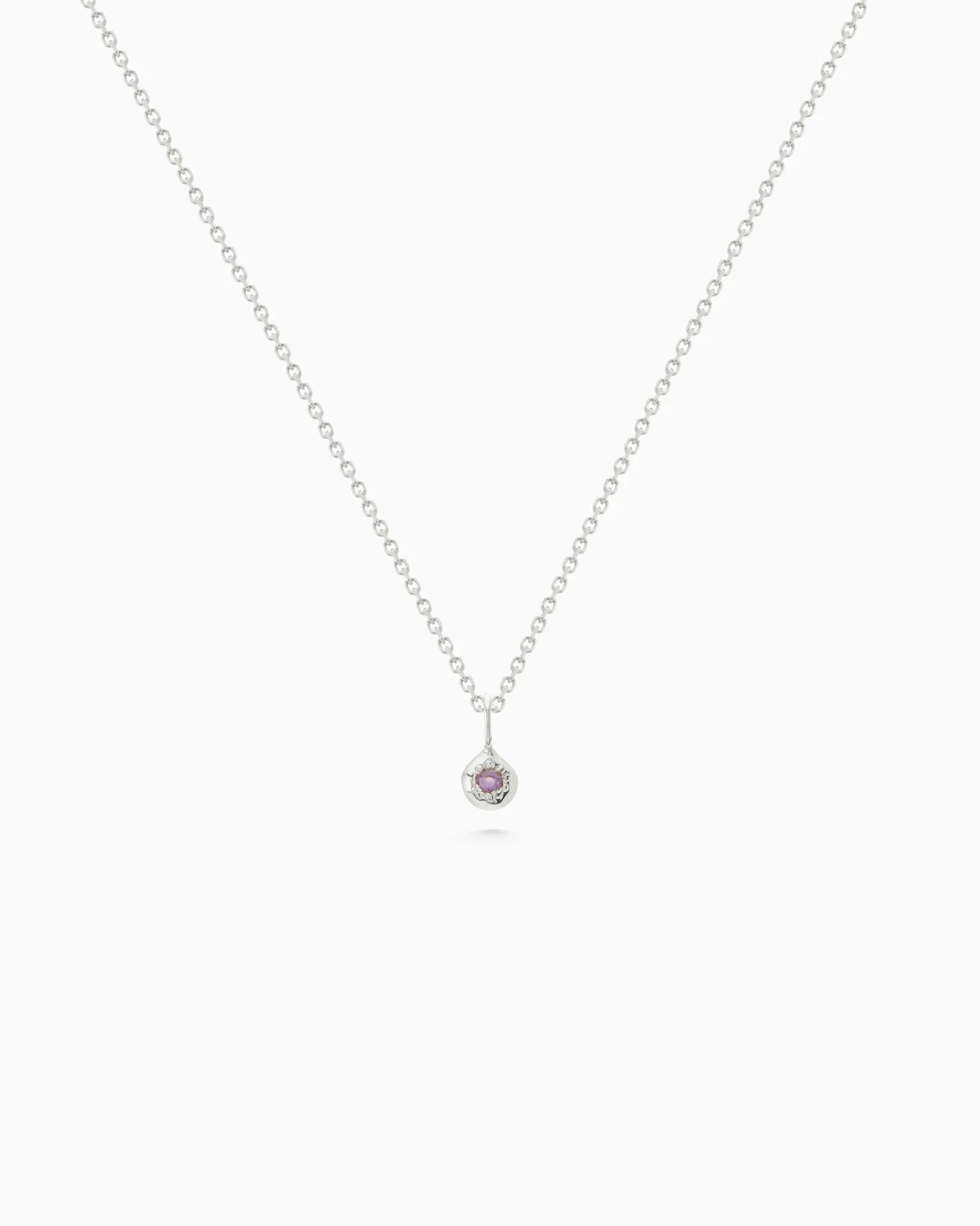Tiny Birthstone Pendant | Silver