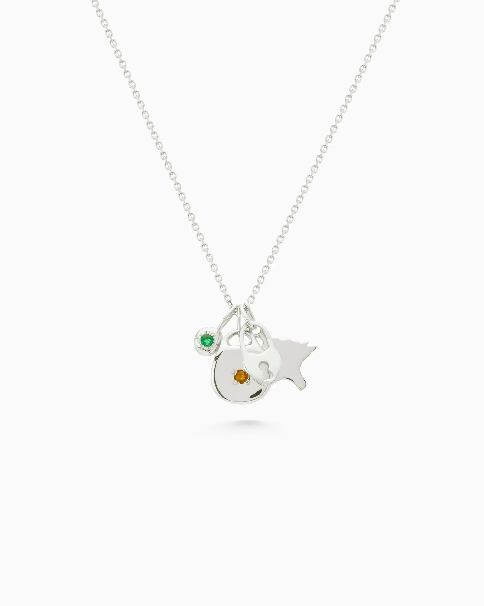 Tiny Birthstone Pendant | Silver