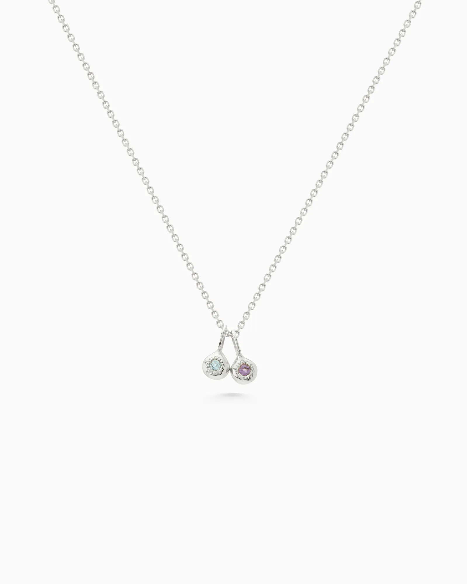 Tiny Birthstone Pendant | Silver