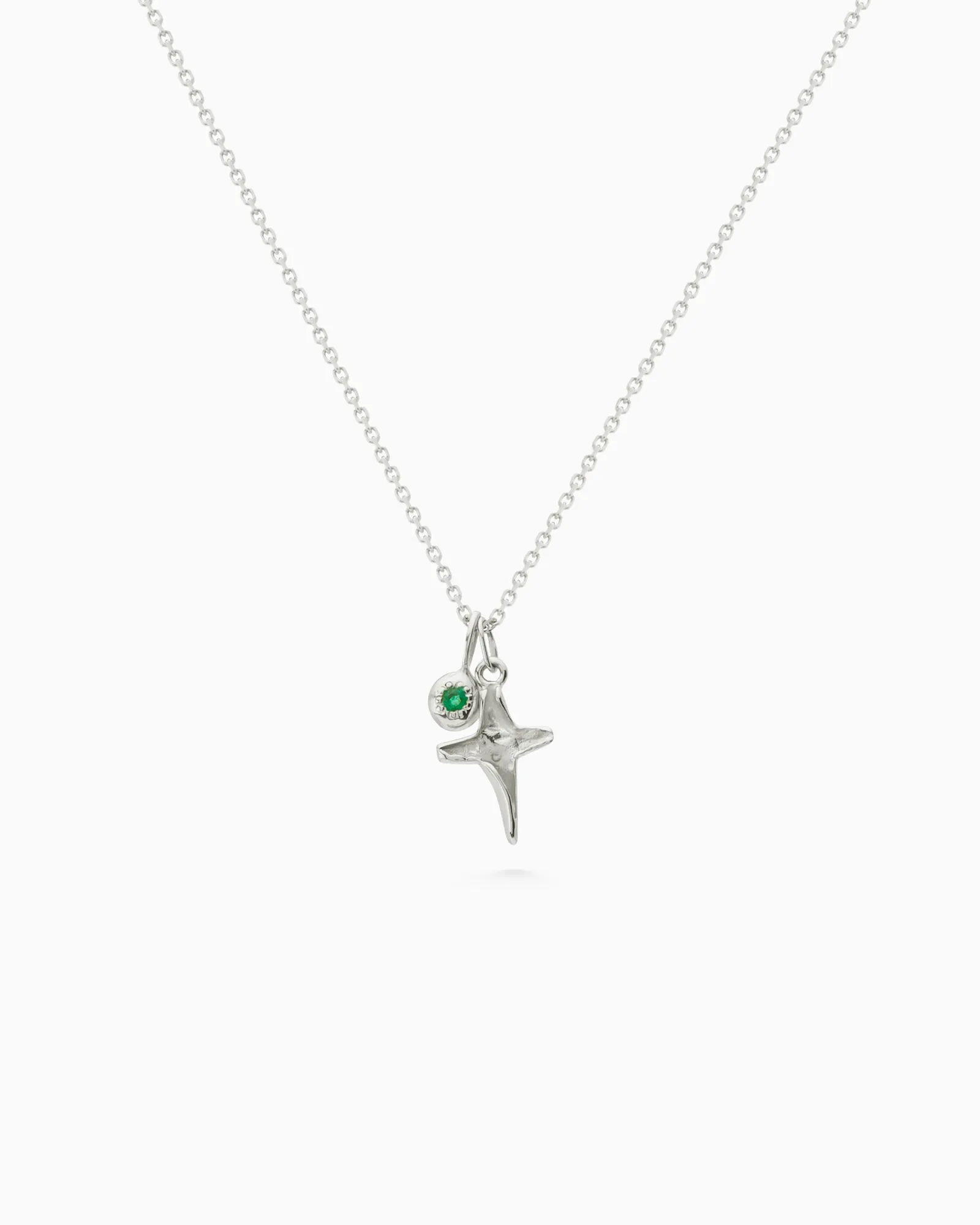 Tiny Birthstone Pendant | Silver