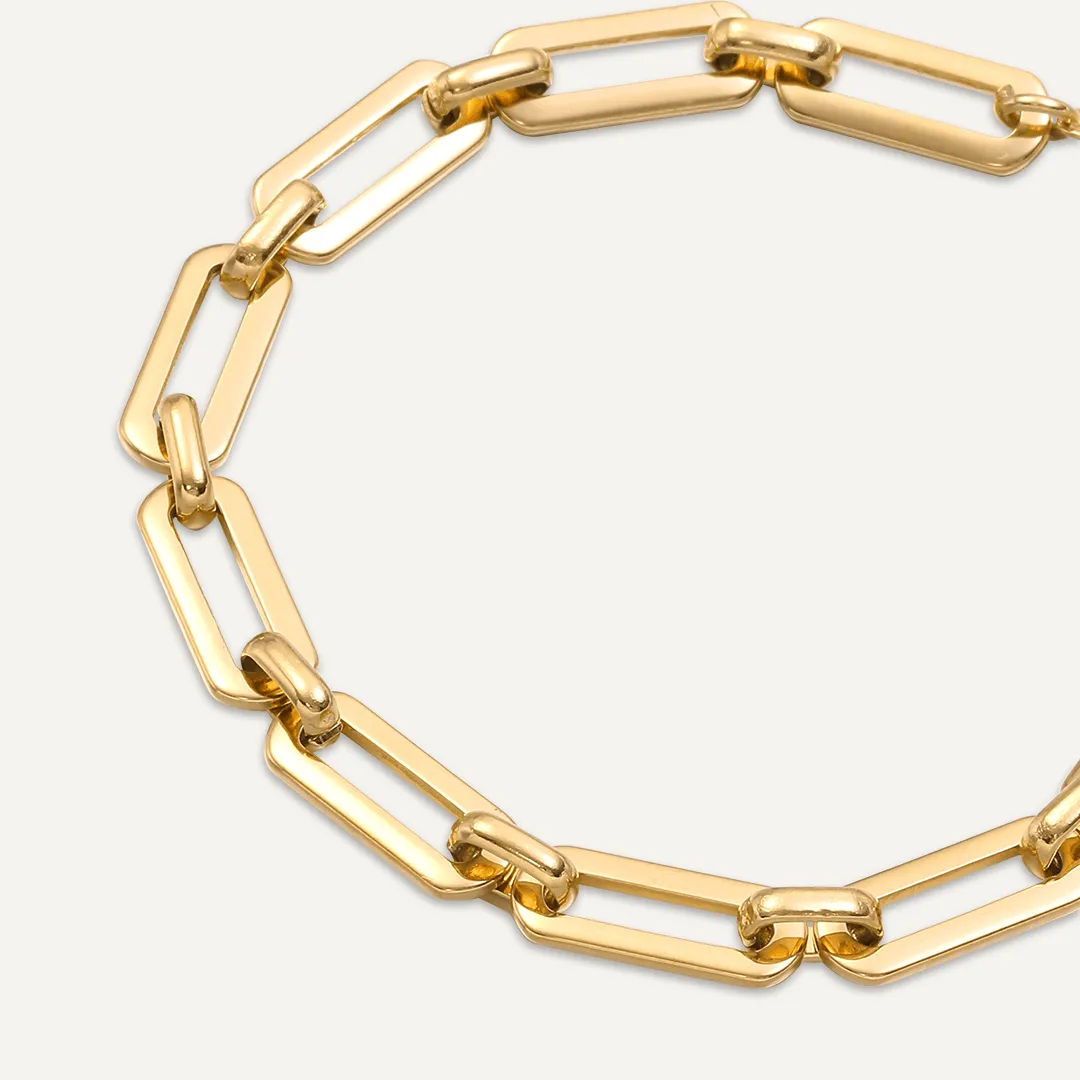 Vibes | Bold Links Clasp Bracelet | 18K Gold-Plated