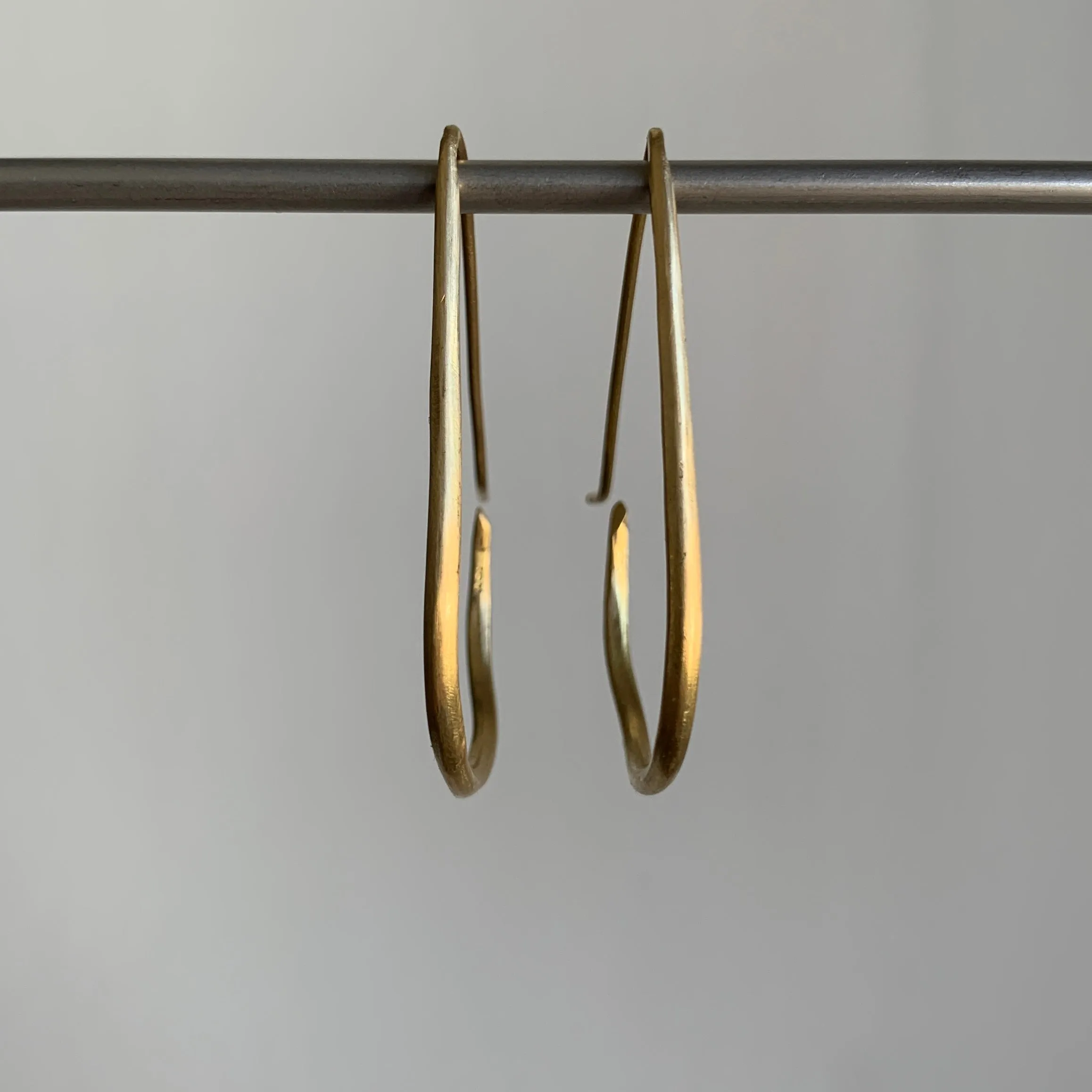 Vintage Gold Teardrop Hoop Earrings