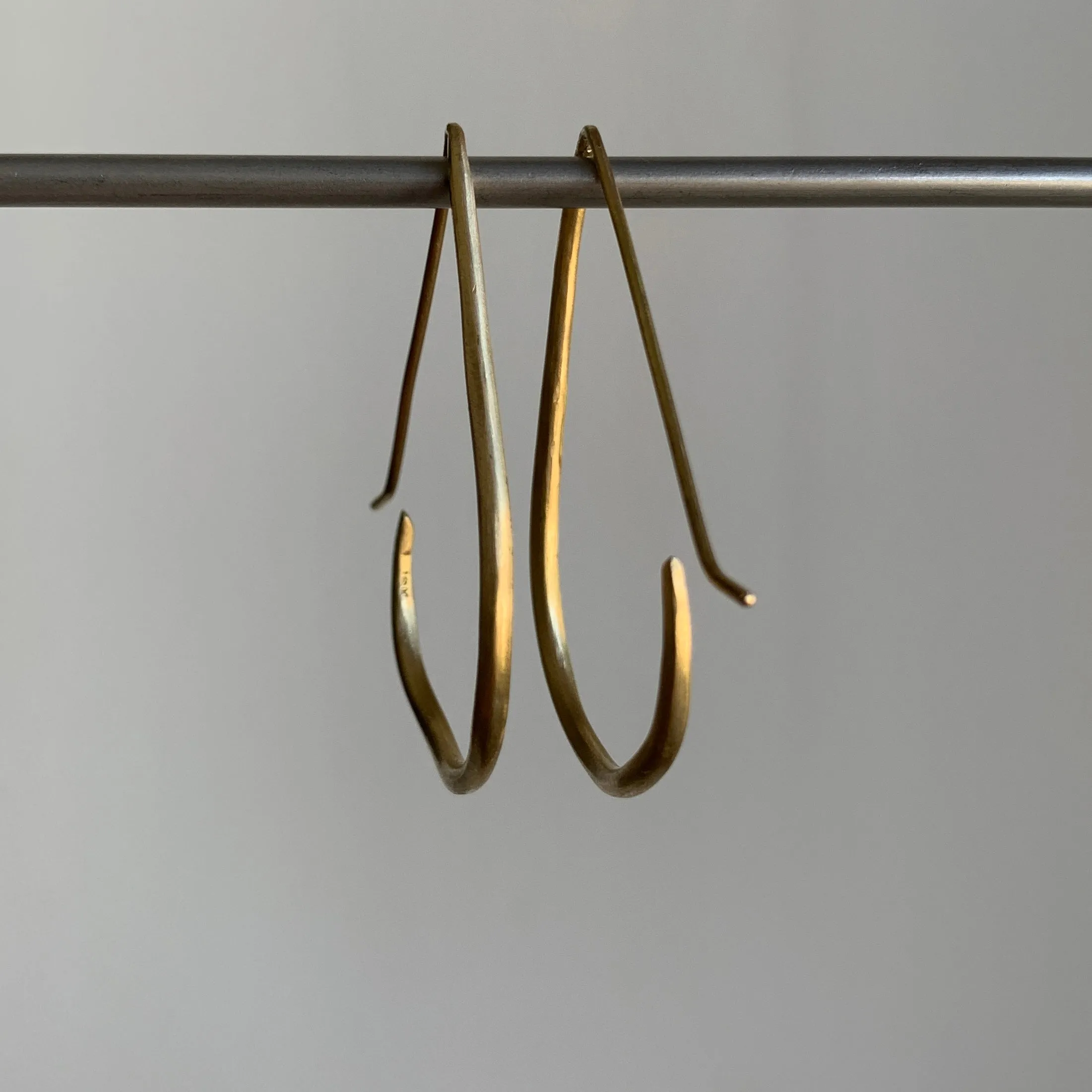 Vintage Gold Teardrop Hoop Earrings