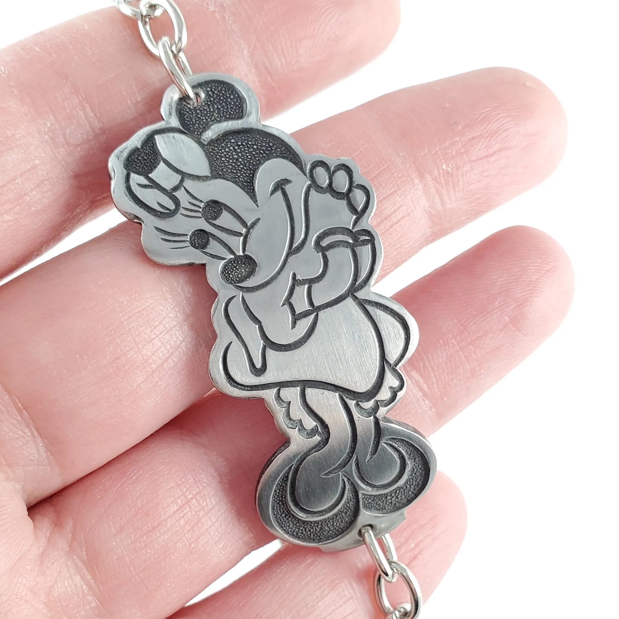 Vintage Minnie Mouse Stainless Steel Spoon Bracelet