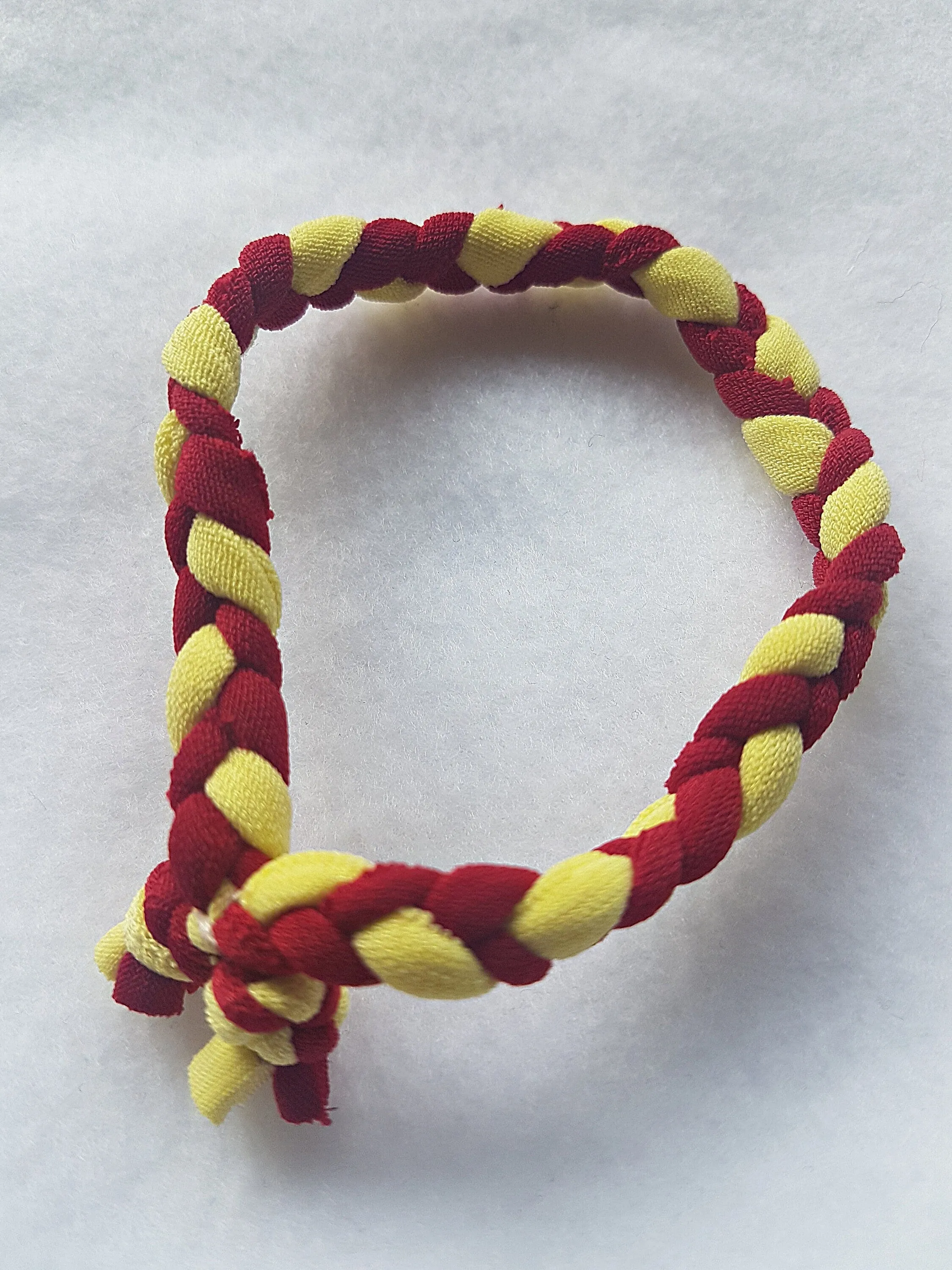 Yellow Red Braided Bracelet Cuff